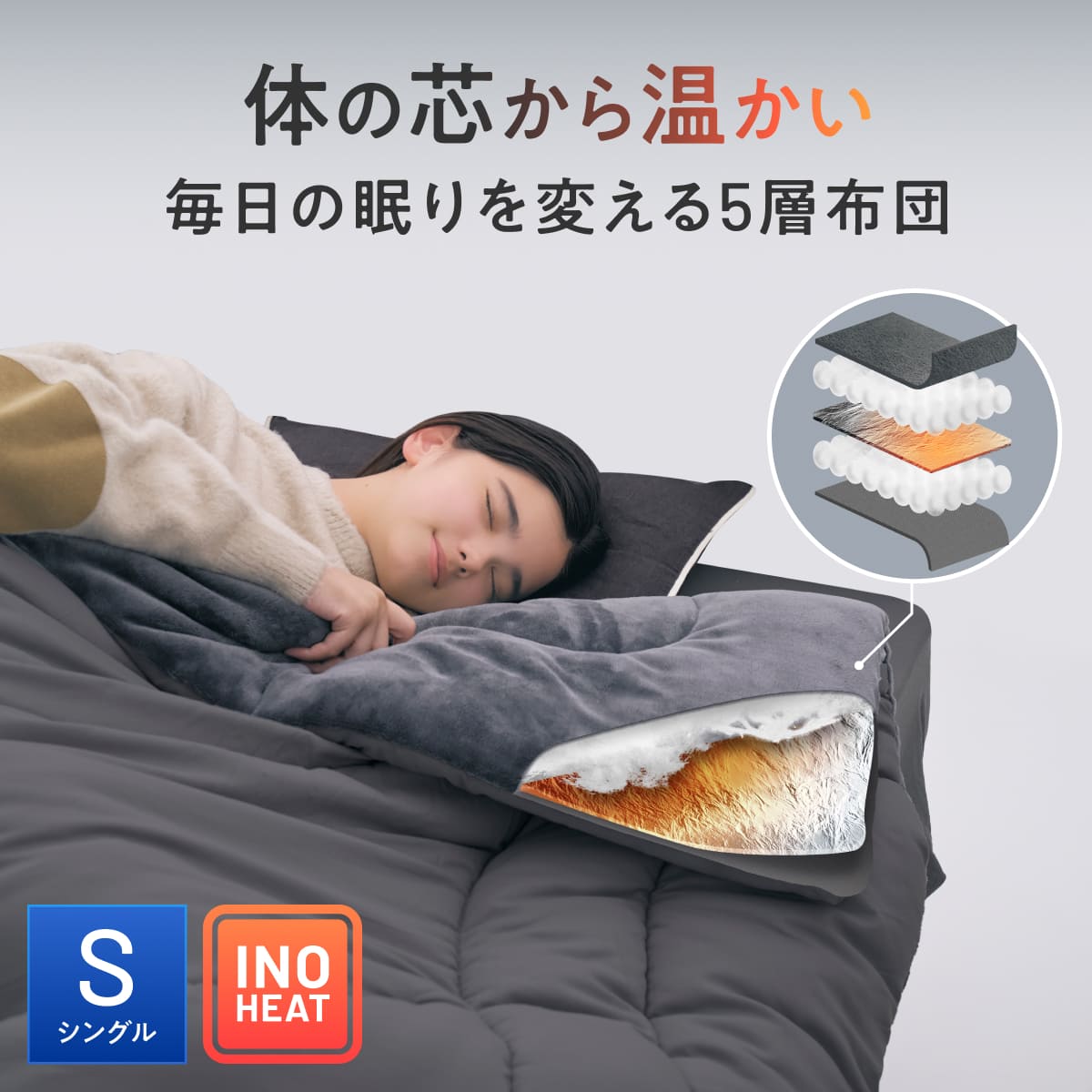 【毎日の眠りを快適にする肌触りと保温力】アルミフランネル掛け布団