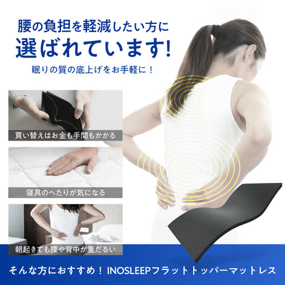 【超軽量!乗せるだけ簡単寝心地改善 厚み5cm】高反発マットレス フラットタイプ