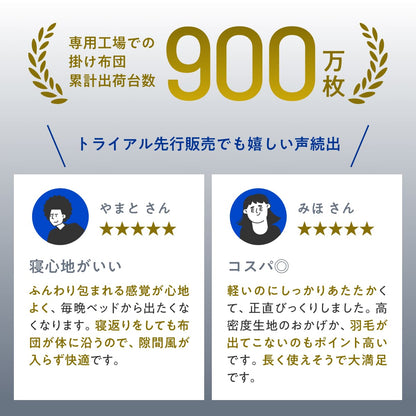 【羽毛とダウンライク綿で暖かさのいいとこ取り】羽毛ハイブリッド掛け布団
