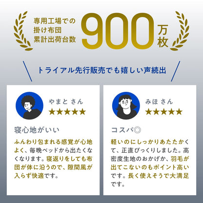【羽毛とダウンライク綿で暖かさのいいとこ取り】羽毛ハイブリッド掛け布団