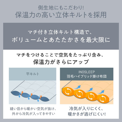 【羽毛とダウンライク綿で暖かさのいいとこ取り】羽毛ハイブリッド掛け布団