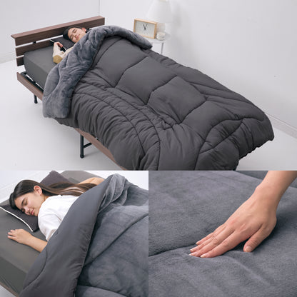 【毎日の眠りを快適にする肌触りと保温力】アルミフランネル掛け布団