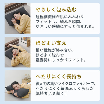 【届いた瞬間からふっくら！調整×丸洗いで、ずっと気持ちいい】もちふわわた枕