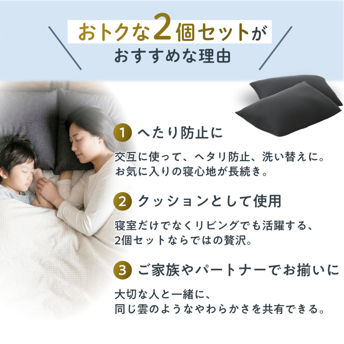 【届いた瞬間からふっくら！調整×丸洗いで、ずっと気持ちいい】もちふわわた枕
